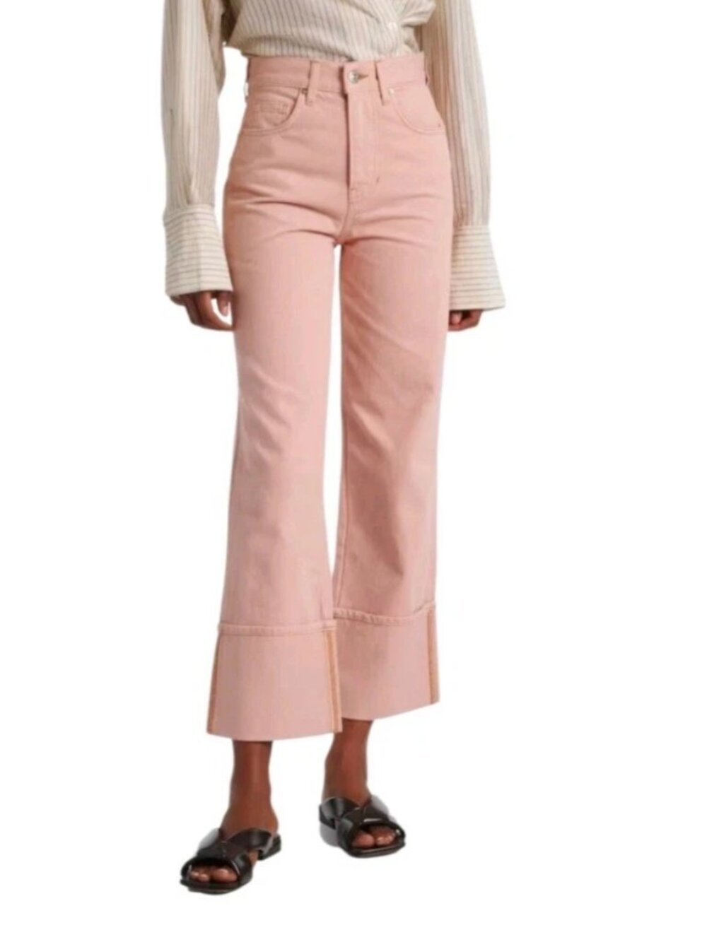 Veronica Beard Womens Jeans Size 24 Pink Blossom Dylan Straight Leg High Rise